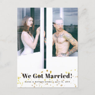 Faire-part Carte postale d'annonce de mariage "Nous sommes ma