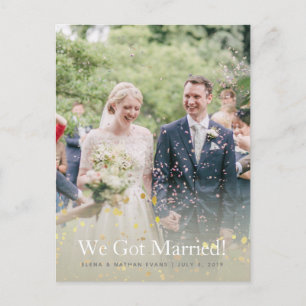 Faire-part Carte postale d'annonce de mariage "Nous sommes ma