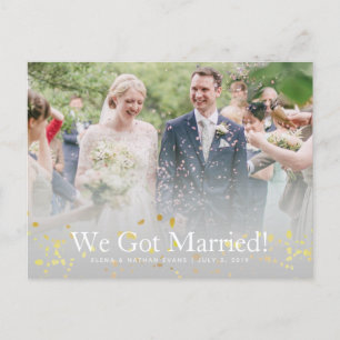 Faire-part Carte postale d'annonce de mariage "Nous sommes ma