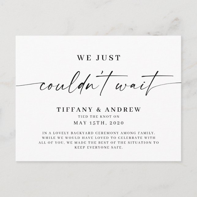 Faire-part Carte postale d'annonce de mariage on ne pouvait p (Devant)