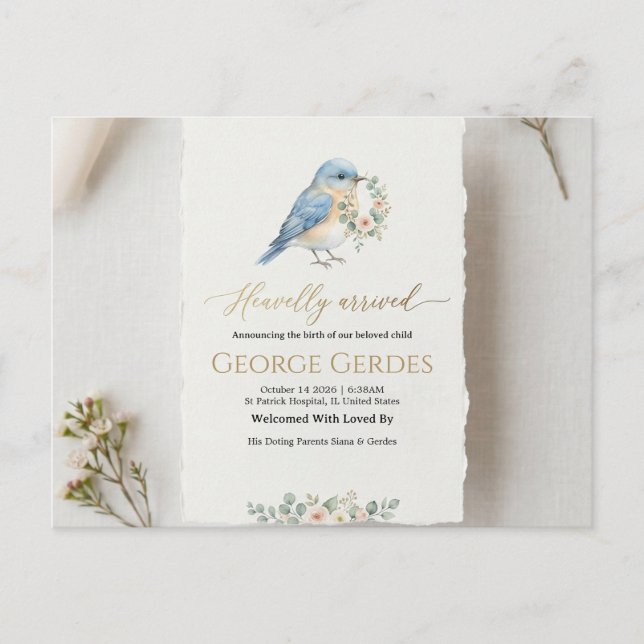 Faire-part Carte postale d'annonce de naissance (Devant)