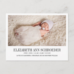 Faire-part Carte postale d'annonce de naissance de bébé class