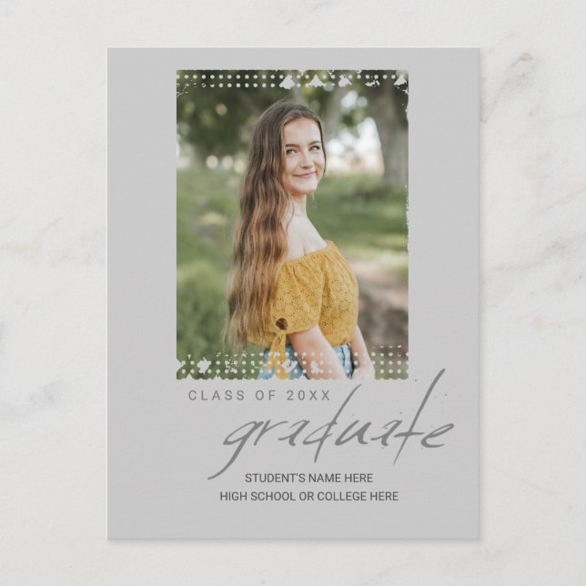 Faire-part Carte postale d'annonce de photo de diplômé (Devant)