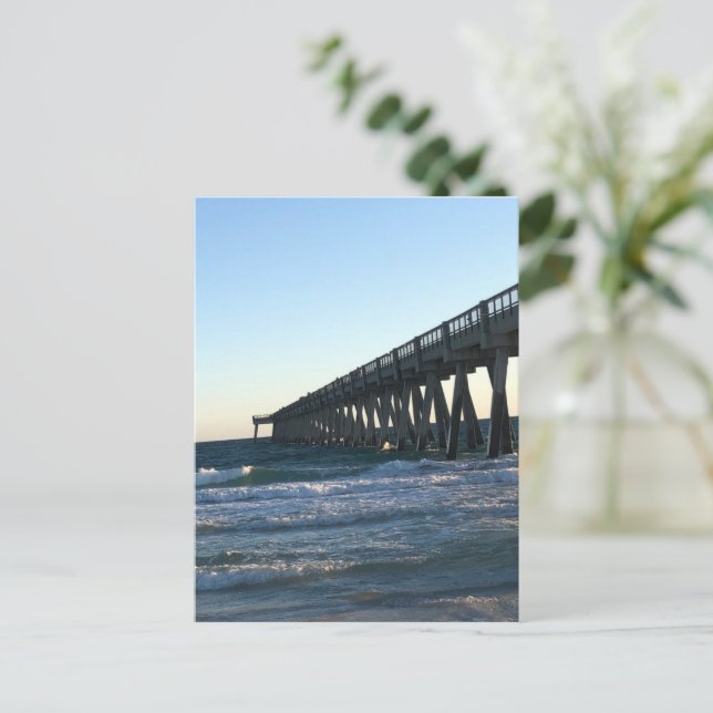 Faire-part Carte postale d'annonce de plage (Debout devant)