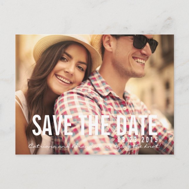 Faire-part Carte postale d'annonce de sauvegarde de date de s (Devant)