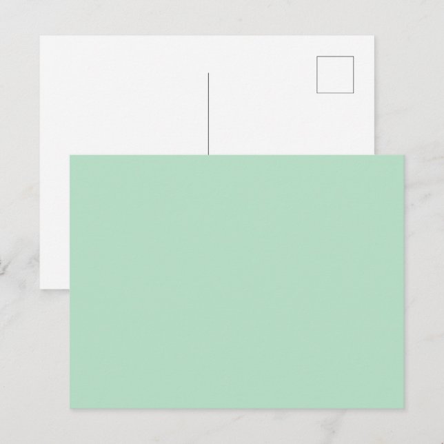 Faire-part Carte postale d'annonce Vert Menthe Élégante (Devant / Derrière)