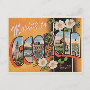 Faire-part Carte postale d'annonce vintage pour un déménageme