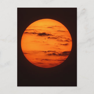 Faire-part Carte postale d'art de la nature avec soleil orang