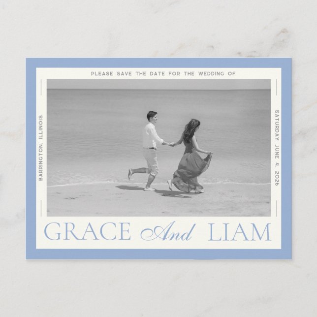 Faire-part Carte postale Date d'enregistrement de la photo de (Devant)