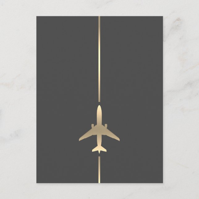 Faire-part Carte postale d'aviation minimaliste (Devant)