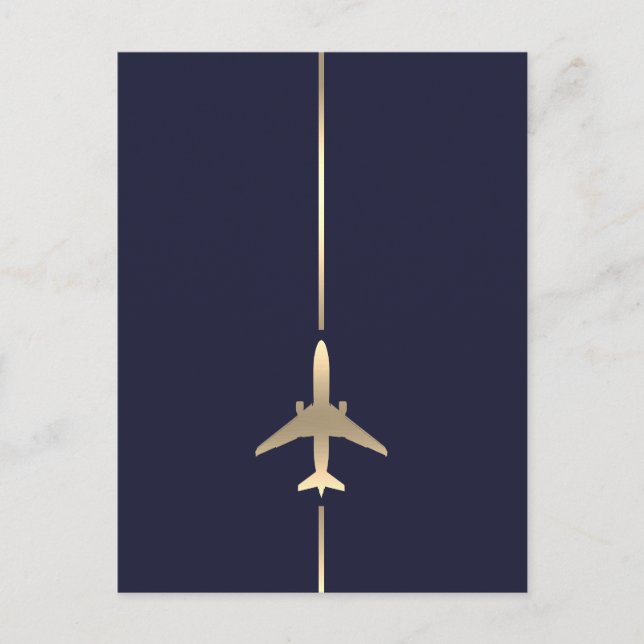Faire-part Carte postale d'aviation minimaliste (Devant)