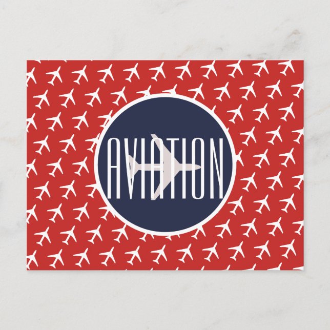 Faire-part Carte postale d'aviation Pilote d'avion blanc funk (Devant)
