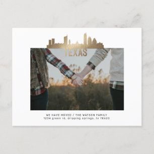 Faire-part carte postale de annonce de déménagement de l'État