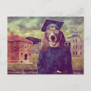 Faire-part Carte postale de basset de fin d'études