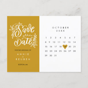 Faire-part Carte postale de calendrier de sauvegarde de date