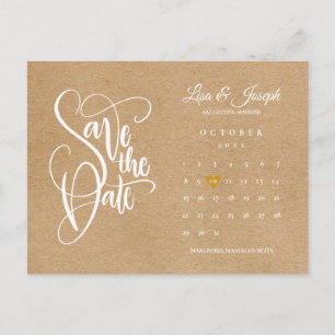 Faire-part Carte postale de calendrier de script enregistrer