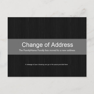 Faire-part Carte postale de changement d'adresse en bois fonc