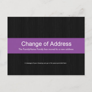 Faire-part Carte postale de changement d'adresse en Bois fonc
