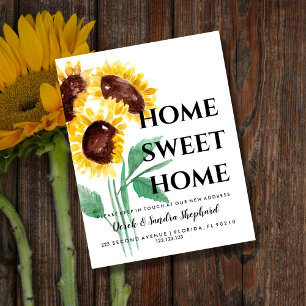Faire-part Carte postale de changement d'adresse Tournesol   