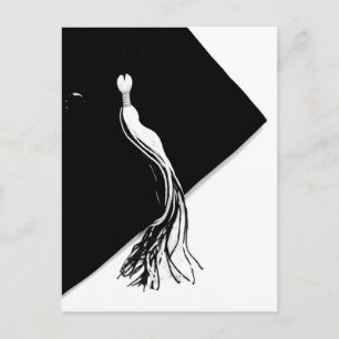 Faire-part Carte postale de chapeau de diplômé noir classique