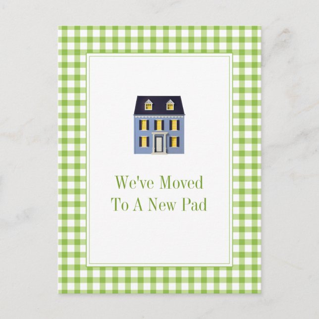 Faire-part Carte postale de déménagement Gingham Home (Devant)