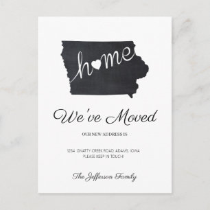 Faire-part Carte postale de déplacement Iowa Chalkboard State