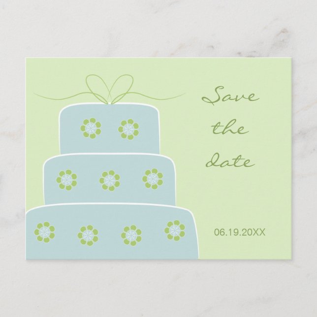 Faire-part Carte postale de gâteau de mariage à conserver (Devant)
