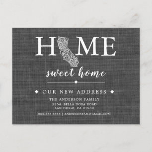 Faire-part Carte postale de l'État CALIFORNIE Moving Faire-pa