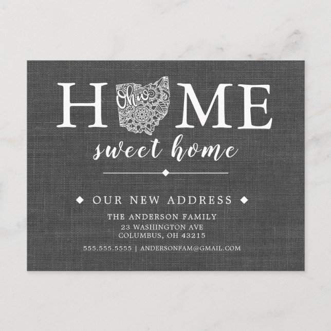 Faire-part Carte postale de l'état de l'OHIO Moving Faire-par (Devant)