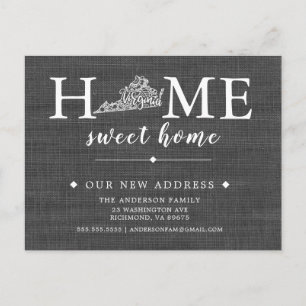 Faire-part Carte postale de l'État de VIRGINIA Moving Faire-p