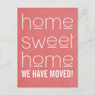Faire-part Carte postale de maison douce moderne rouge