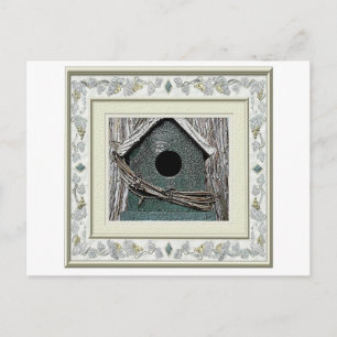 Faire-part Carte postale de maison pour oiseaux.  Nouveau dom