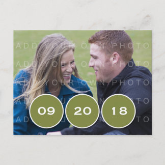 Faire-part Carte postale de mariage à date à sauvegarder avec