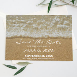 Faire-part Carte postale de mariage à la plage et à l'océan p