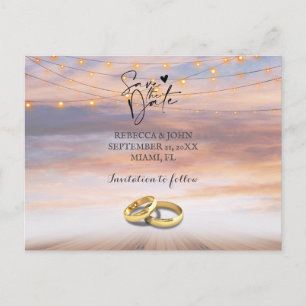 Faire-part Carte postale de mariage à la plage pour annoncer 
