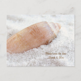 Faire-part Carte postale de mariage Beach Seashell Save the D