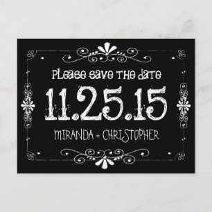 Faire-part Carte postale de mariage Chalkboard Save the Date