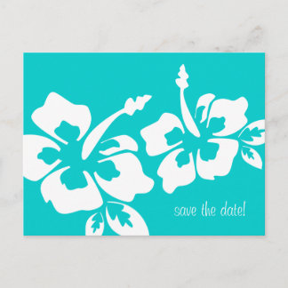 Faire-part Carte postale de mariage de plage à sauver Hibiscu