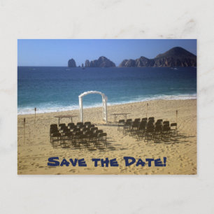 Faire-part Carte postale de mariage de plage de destination E