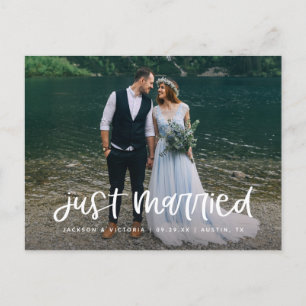 Faire-part Carte postale de mariage Lettering Just Married El