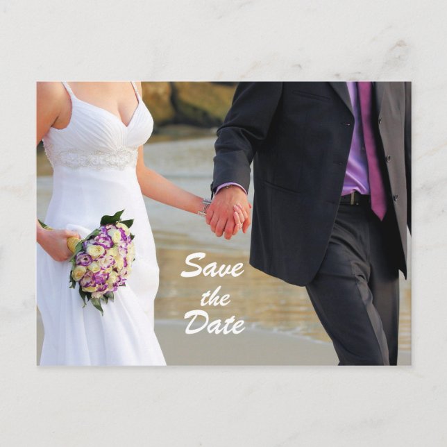 Faire-part Carte postale de mariage pour réserver la date (Devant)