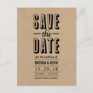 Faire-part Carte postale de mariage rustique vintage pour sau
