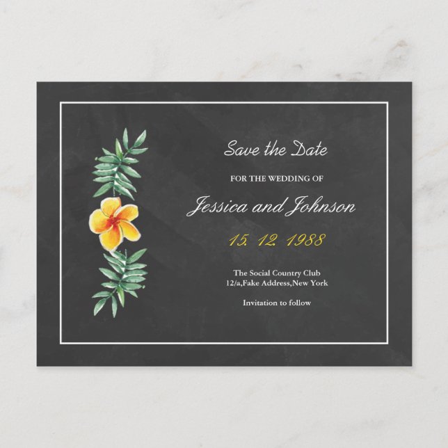 Faire-part Carte postale de mariage 'save the date' (Devant)