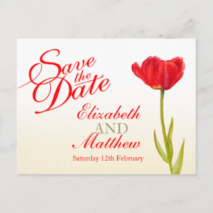 Faire-part Carte postale de mariage 'save the date' à motif d