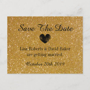 Faire-part Carte postale de mariage 'Save the date' à paillet