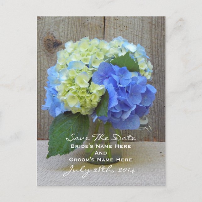 Faire-part Carte postale de mariage 'Save The Date' avec jar  (Devant)