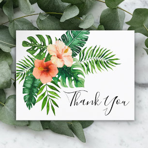 Faire-part Carte postale de Merci d'aquarelle tropicale