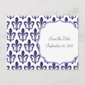 Faire-part Carte postale de mise à jour Navy/Lavande