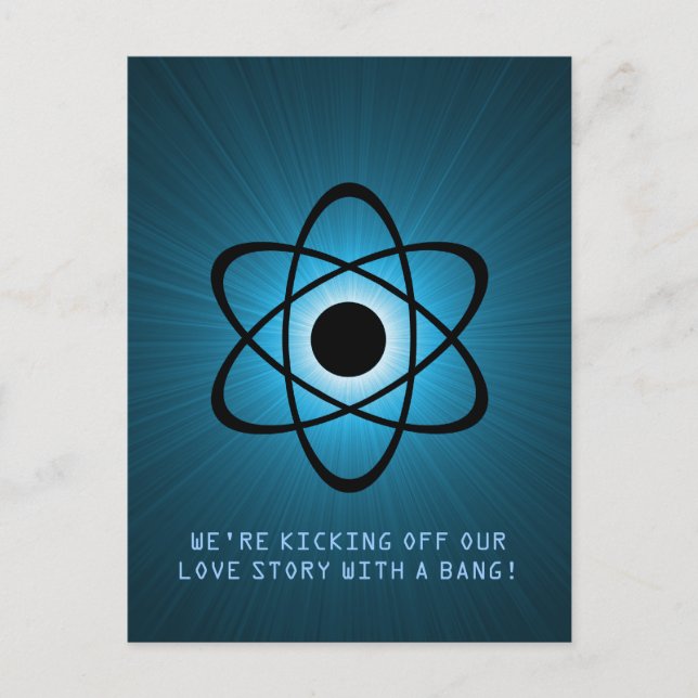 Faire-part Carte postale de mise en demeure atomique, Bleu (Devant)