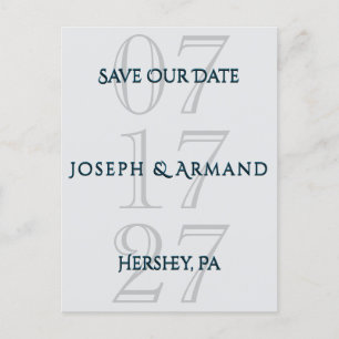Faire-part Carte postale de mise en page Simply Silver Save t